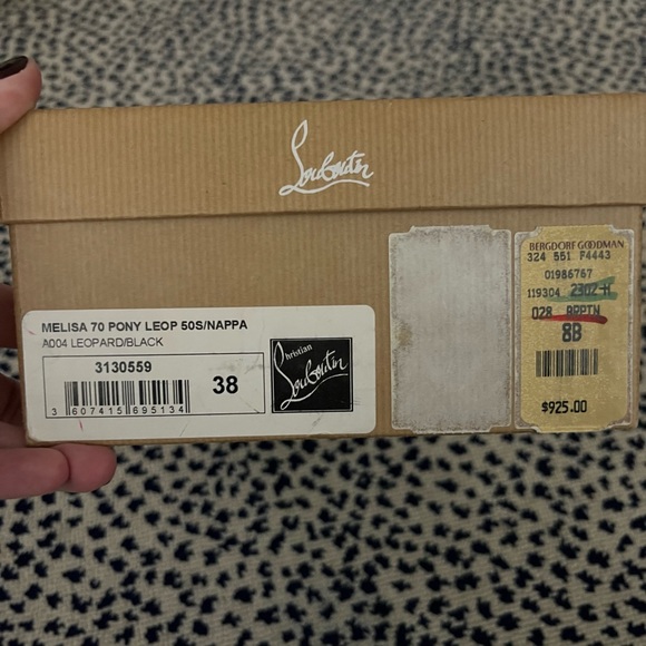 Christian Louboutin Melisa 70 Leopard/Black Pony Wedges (resoled bottoms) - Picture 4 of 4